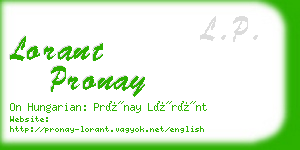 lorant pronay business card